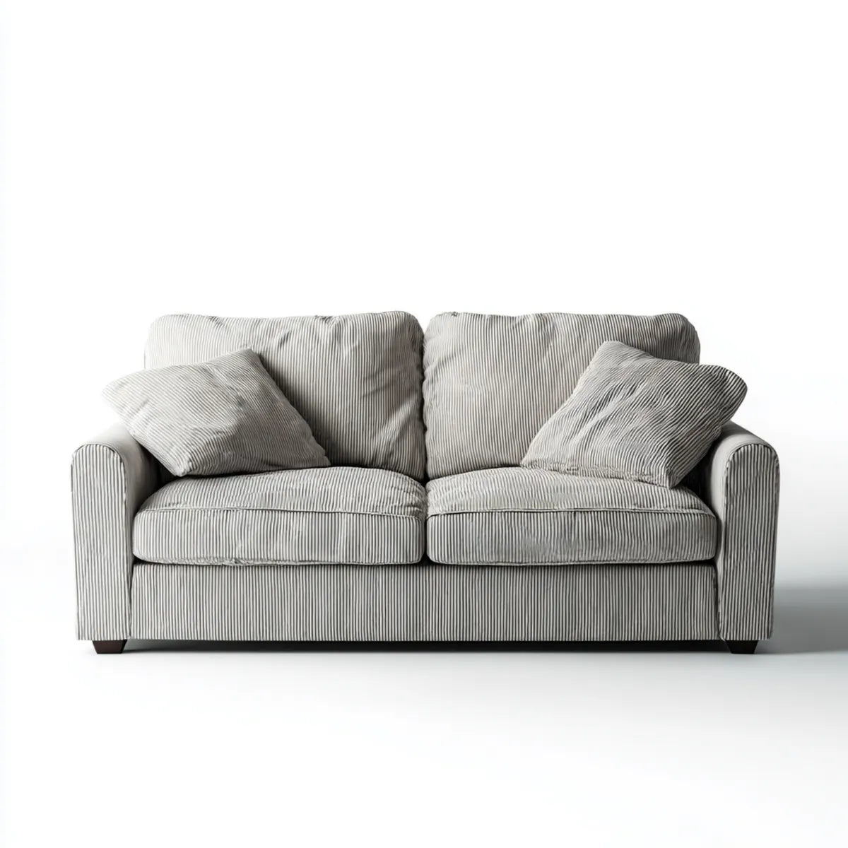 Sofa, 2-fotela szara 170 x 90 x 88 cm prostokątna sznur poliestrowy
