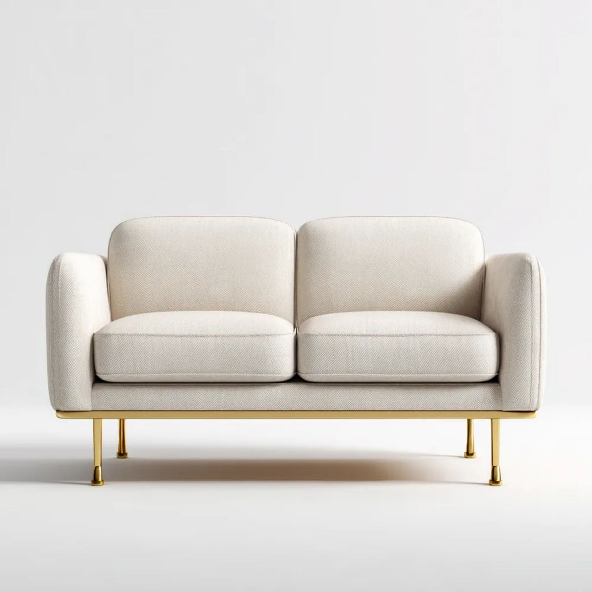 Sofa, Poliester 2-osobowa z kanapą z metalową podstawą, 160 x 85 x 78 cm