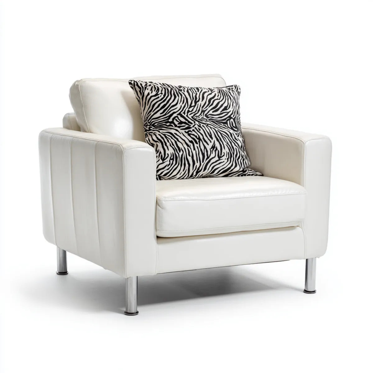 Fotel biały 92 x 86 x 85 cm PU- sztuczna skóra prostokątna