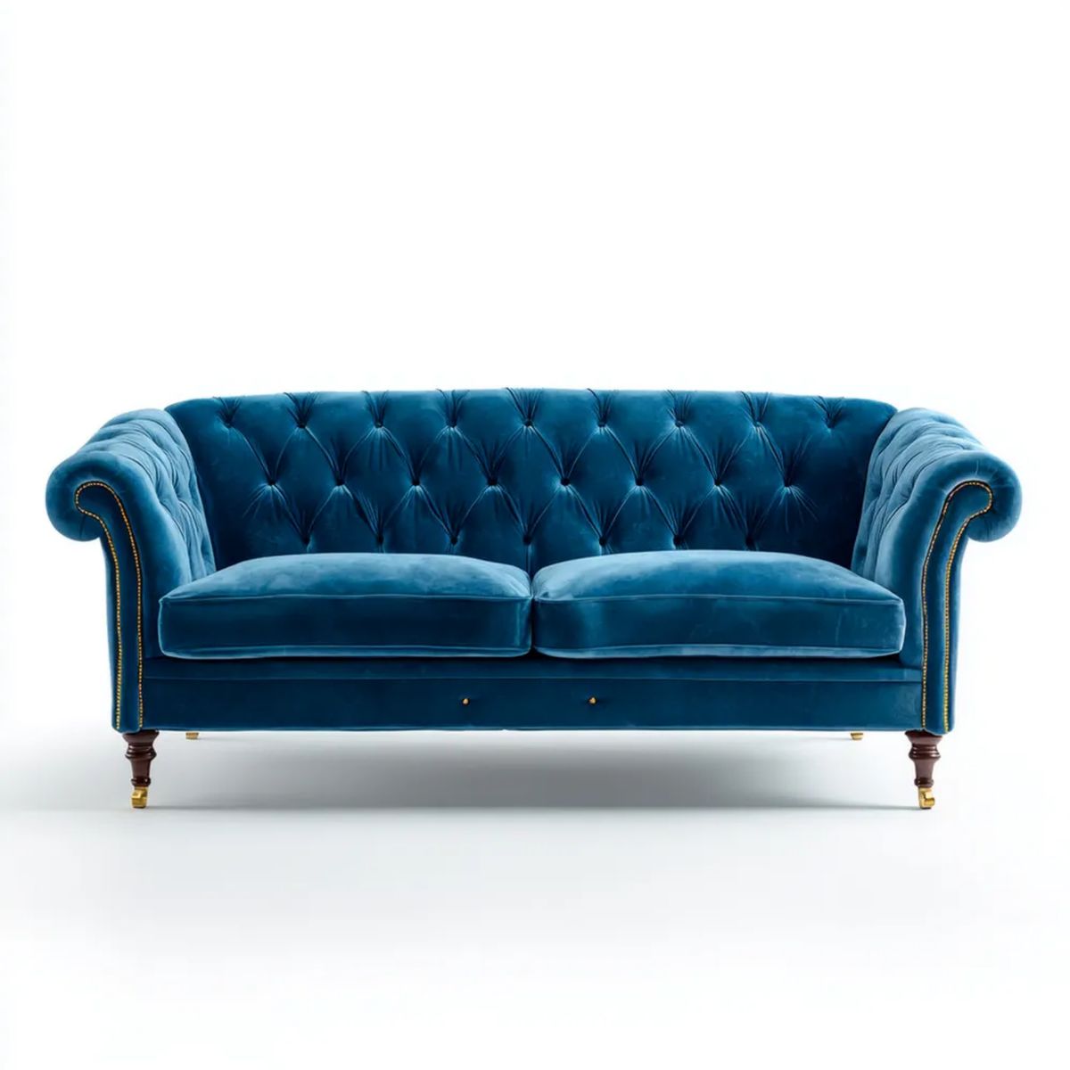 Sofa, 2 kwadratowe proste sofa w niebieskim oleju cementowym Brittvelvet 180 x 90 x 80 cm