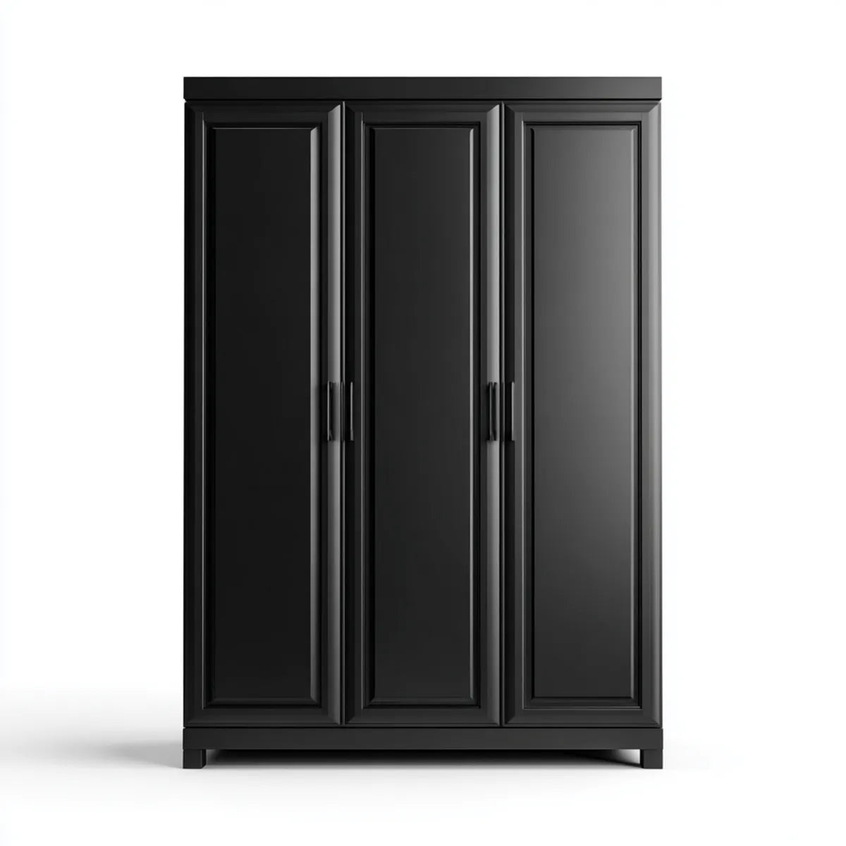 Szafa, Szafka na drzwi Swivell czarny 150 x 60 x 210 cm MDF z lakierem PU prostokątnym 3 drzwi
