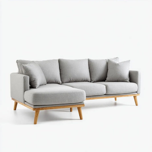 Sofa, 3 kwadraty kwadratowe prostokątne szare poliester i kwadratowe lite sofa, 250 x 160 x 85 cm