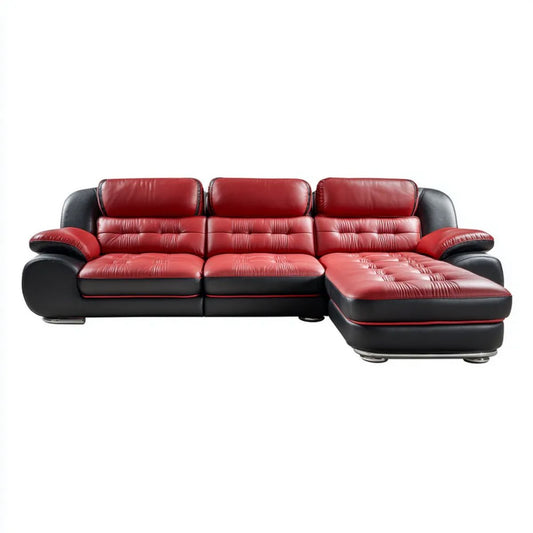 Sofa, 3-osobowa w kolorze czarnym i czarnym w kolorze syntetycznym, 280 x 165 x 90 cm