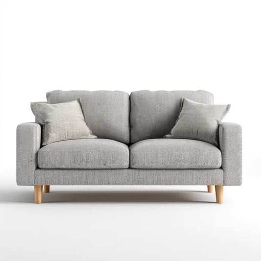 Sofa, Szara sofa z litego drewna, w poliestrze, 160 x 85 x 85 cm