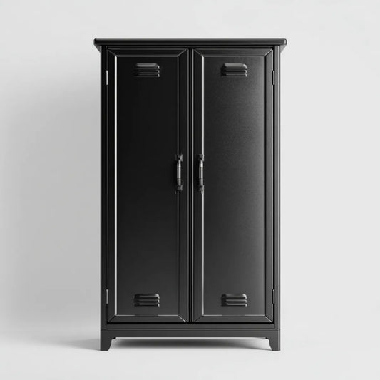 Szafa metalowa Szafka z blachy czarnej 90 x 45 x 180 cm stali prostokątnej