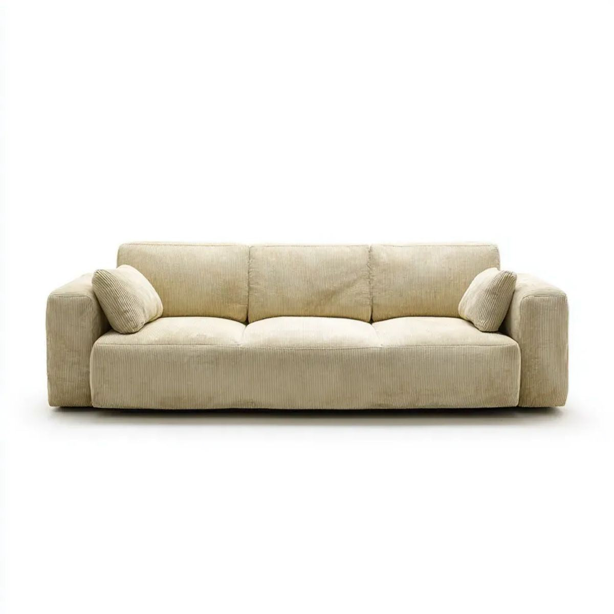 Sofa, 3-osobowa sofa w poliestrze żebrowana Betonvelvet 220 x 95 x 78 cm