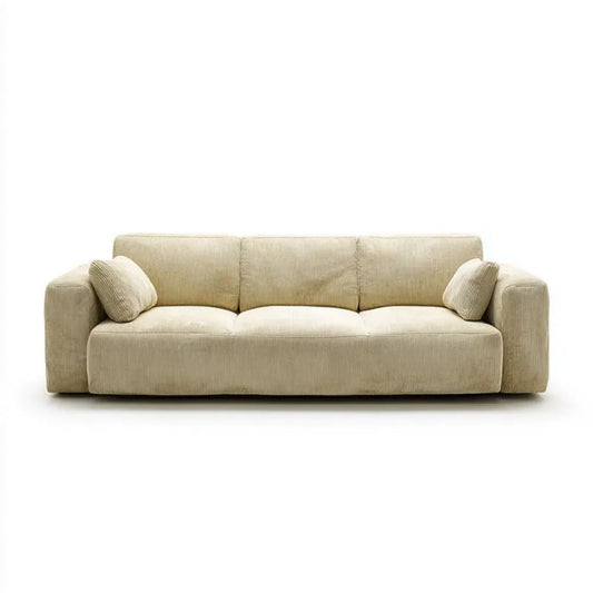 Sofa, 3-osobowa sofa w poliestrze żebrowana Betonvelvet 220 x 95 x 78 cm