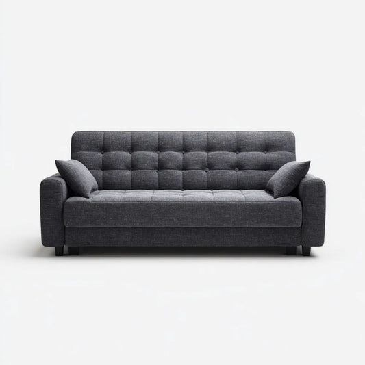 Sofa, 3 miejsca Mieszkanie Proste Sofa w antracyt Szara materiał, 210 x 90 x 85 cm